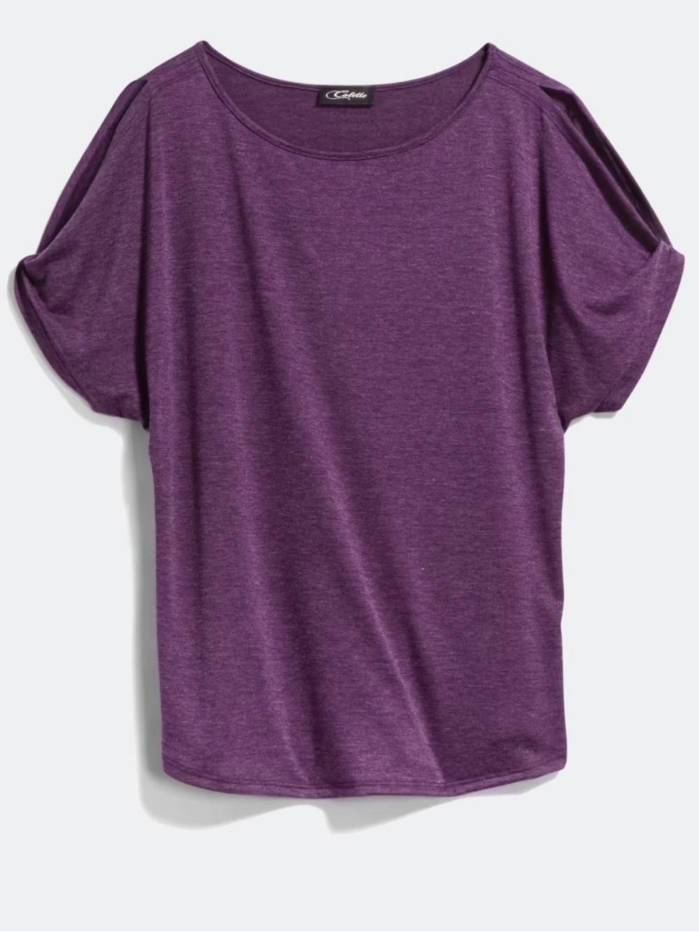 Colette Romey Womens Large Purple Cold Shoulder Knit Tee Stitch Fix